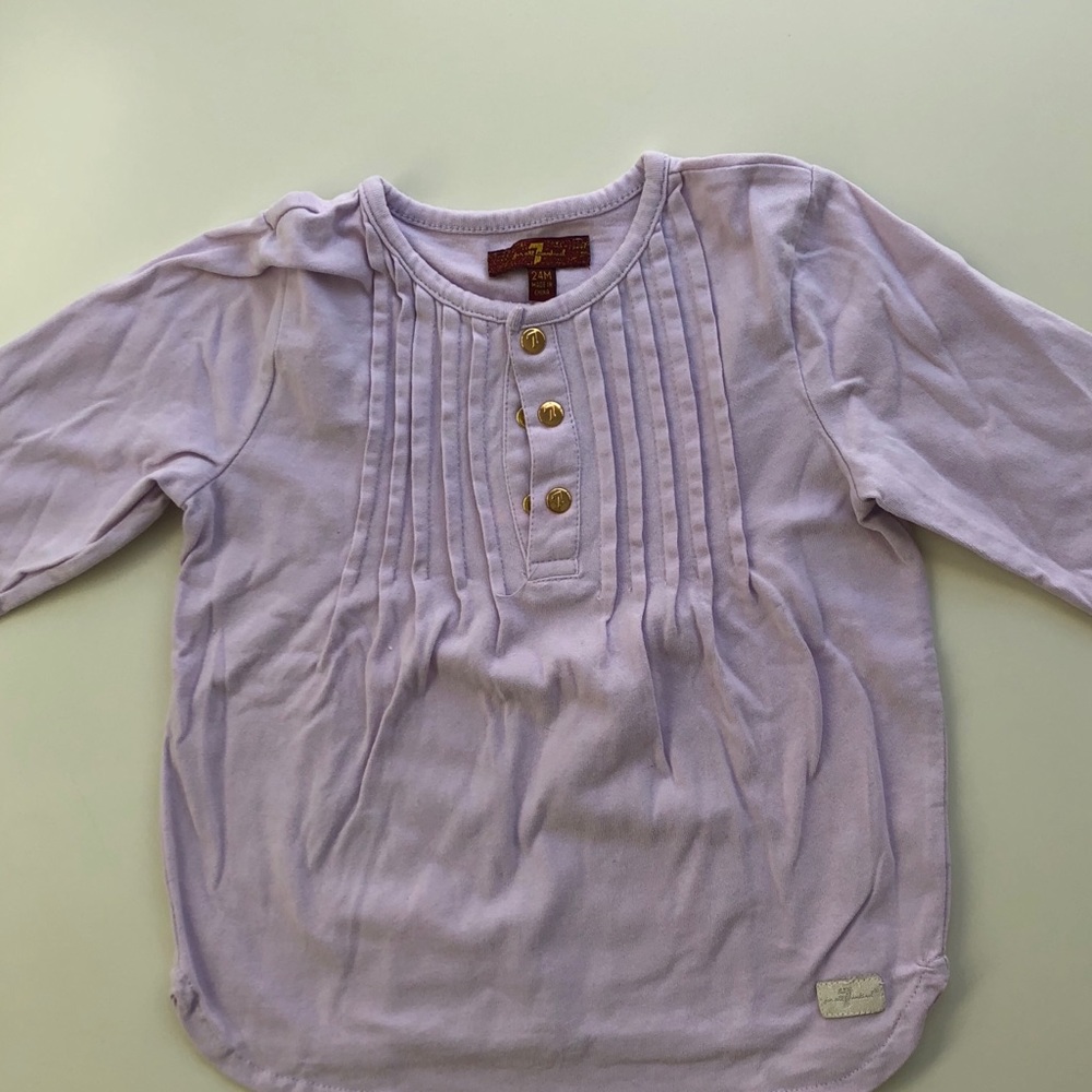 7 For All Mankind Girls Light Purple Pleated Tunic